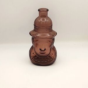 Vintage Wheaton Amethyst Pocahontas Glass Bottle 5.5"